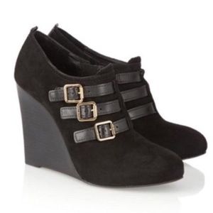Tory Burch wedge booties. Size 6.5. Barely worn!